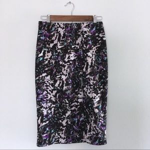 Mossimo · Mosaic Printed Purple Pencil Skirt